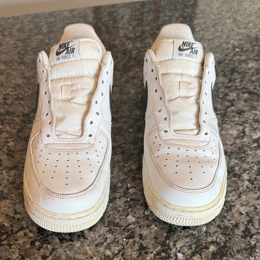 Nike Men's White and Black Air Force one Sneakers 9